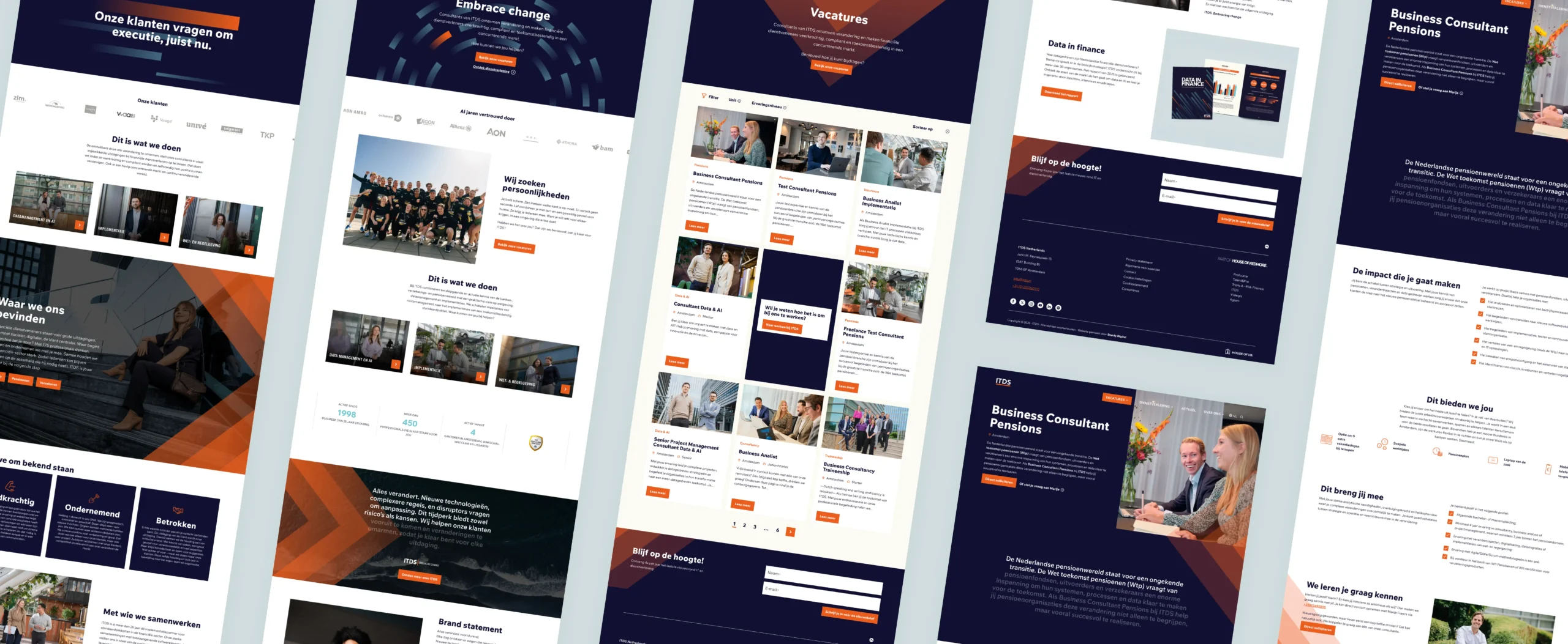 Desktop designs van de nieuwe website die Sturdy Digital ontwikkelde voor Cobraspen Vastgoed.