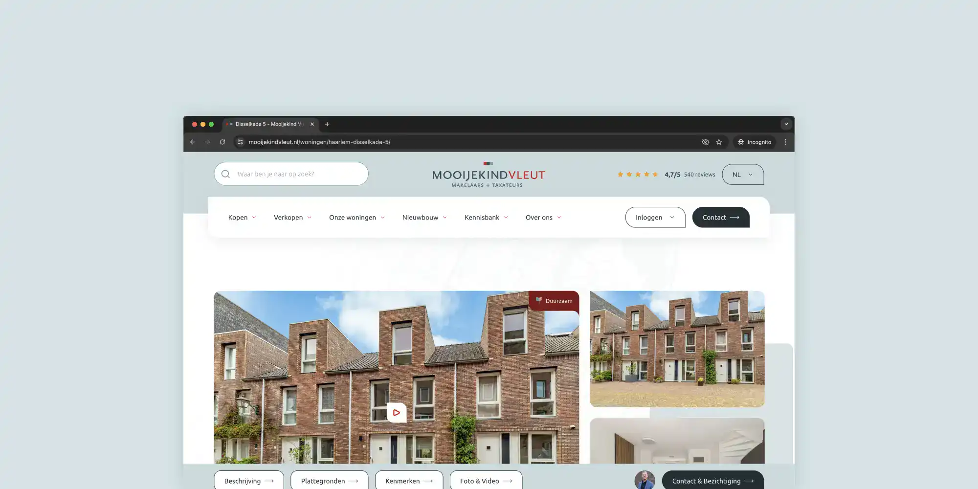 Een wireframe van een productpagina van de website van Bals.