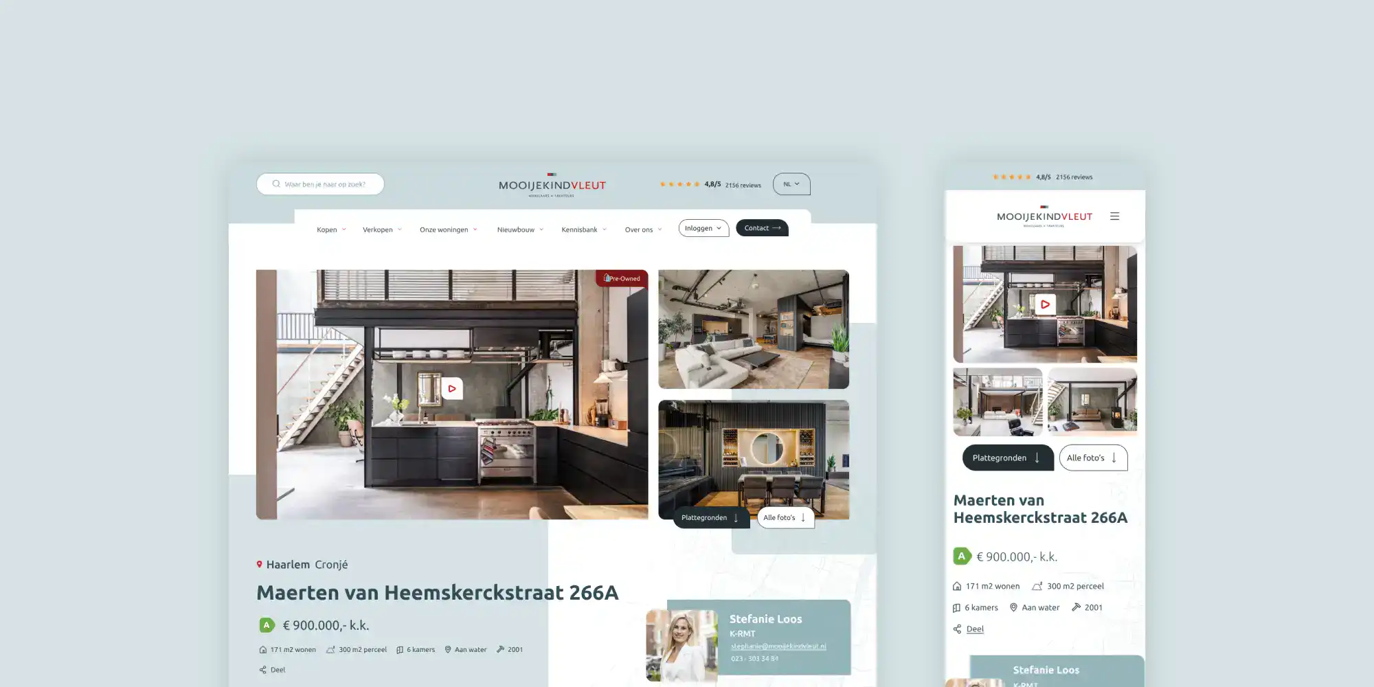 Visueel ontwerp van de productpagina van Bals.